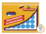 Rotulo oficio 1171 circulo(19mm) x 540 azul press aplique