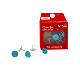 Chinche metalico x 50 azul triton