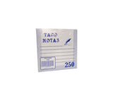 Taco papel bond 9x9 x 250 h engomado blanco