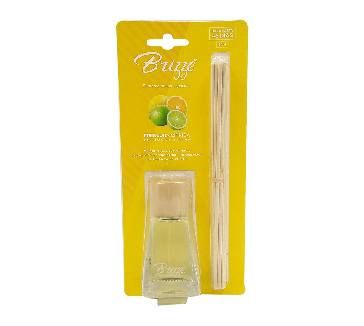 Ambientador palitos rattan x 60 ml brizze citrica