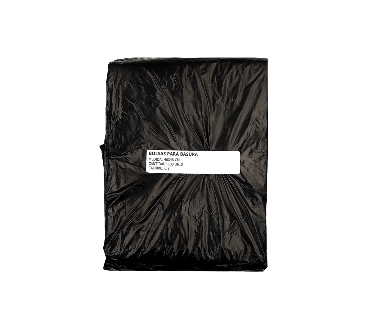 Bolsa basura 46x46 cm negra x 100 calibre 0.8