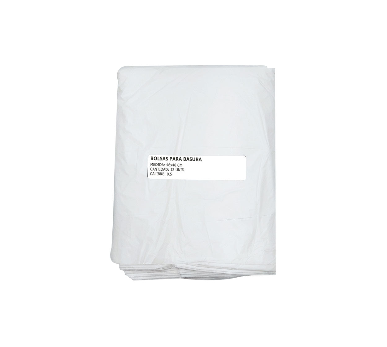 Bolsa basura 46x46 cm blanca x 12 calibre 0.5