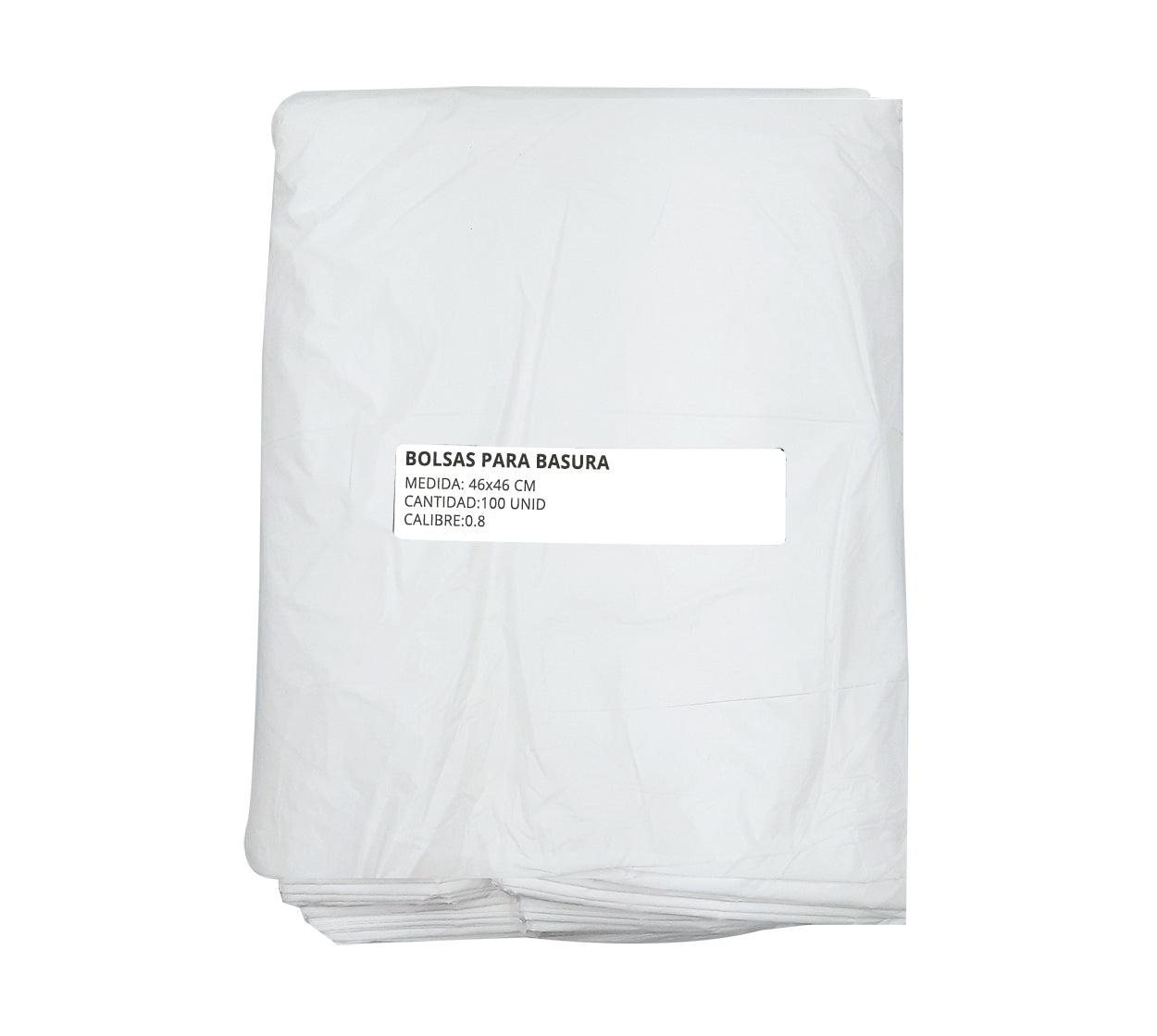 Bolsa basura 46x46 cm blanca x 100 calibre 0.8