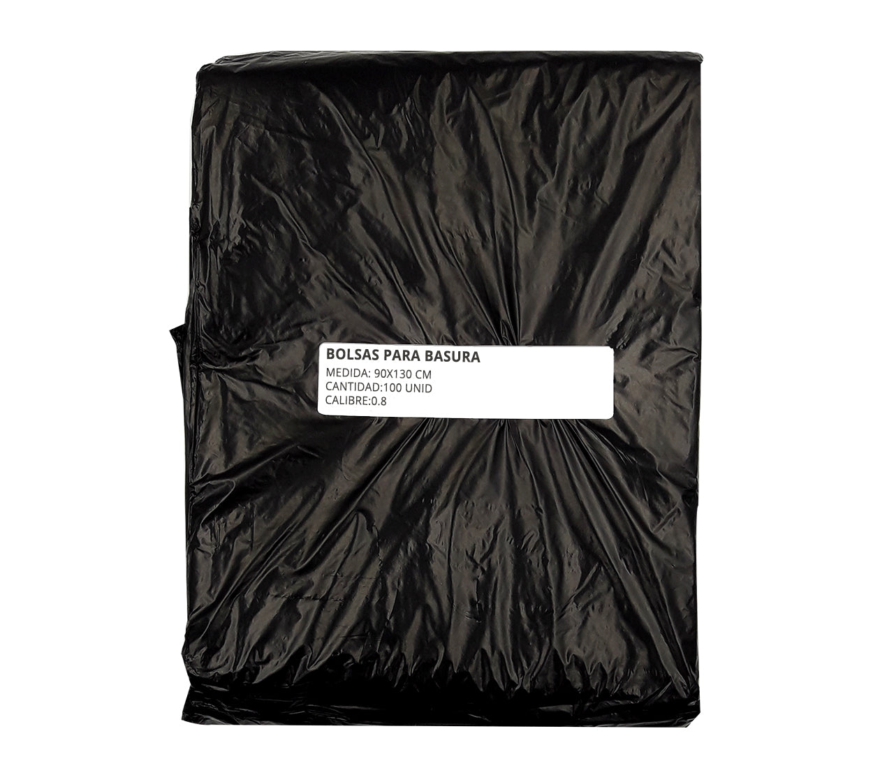 Bolsa basura 90x130 cm negra x 100 calibre 0.8