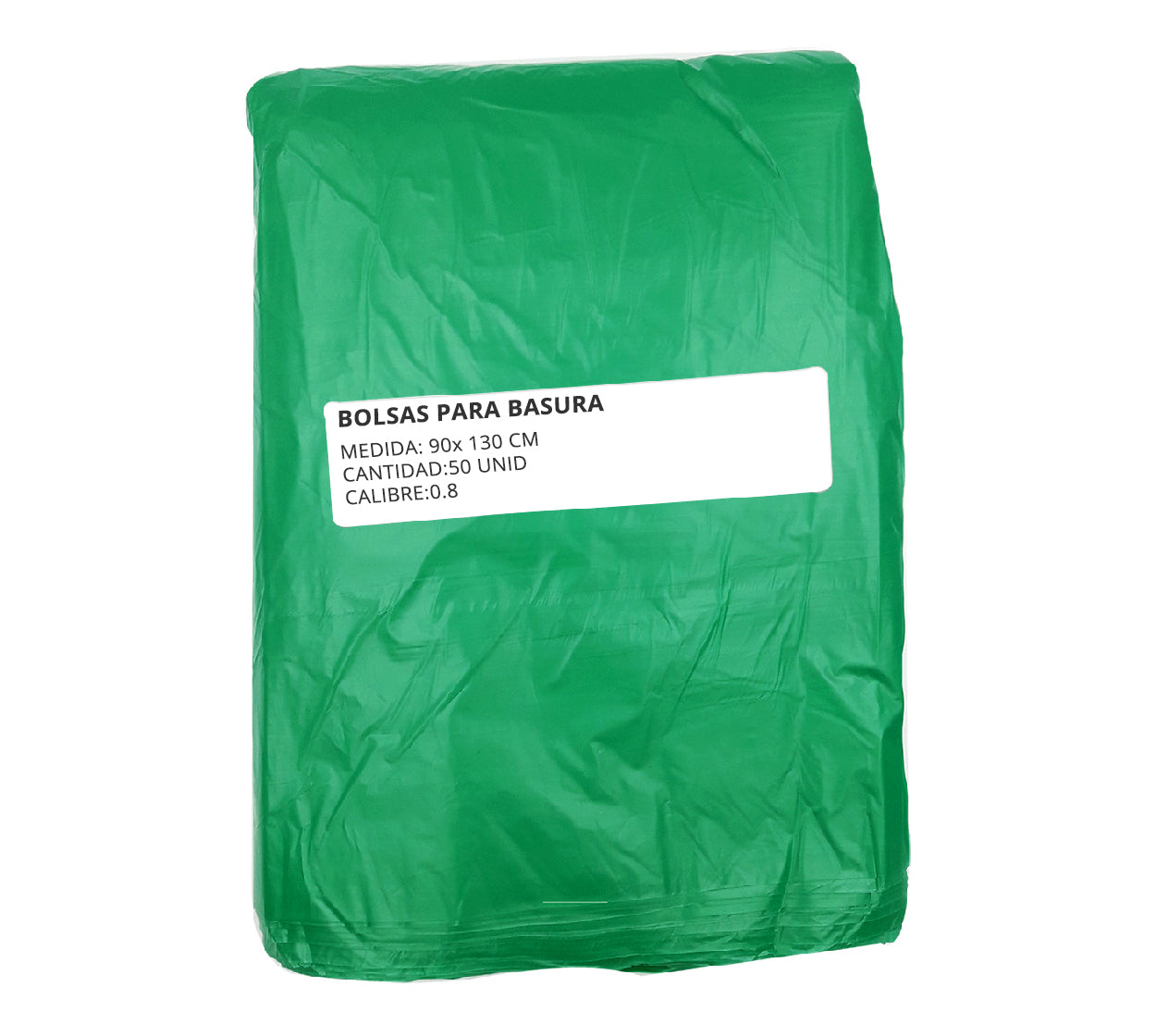 Bolsa basura 90x130 cm verde x 50 calibre 0.8