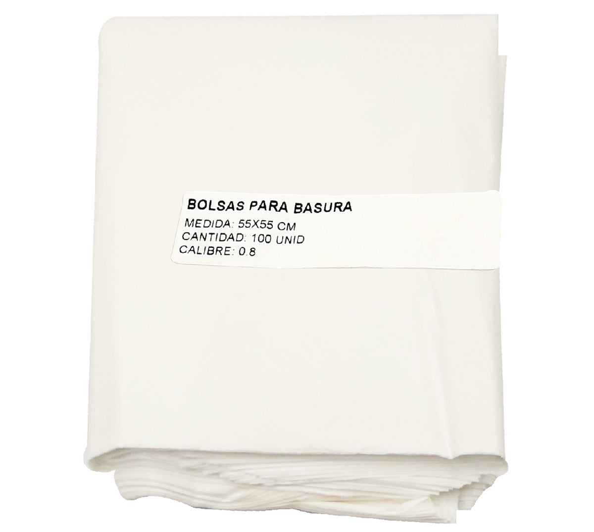 Bolsa basura 55x55 cm blanca x 100 calibre 0.8