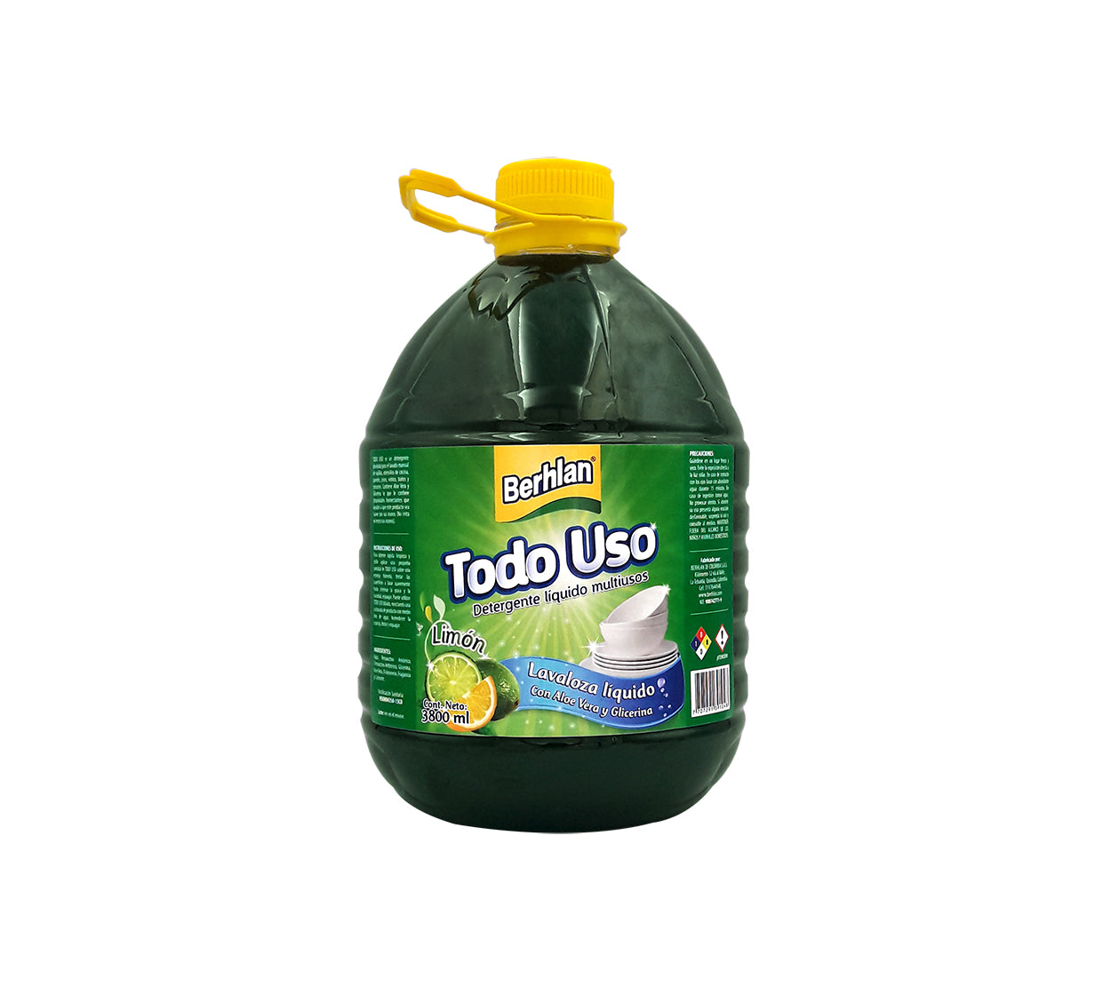 Jabon liquido todo uso lavaloza limon berhlan x3800 ml