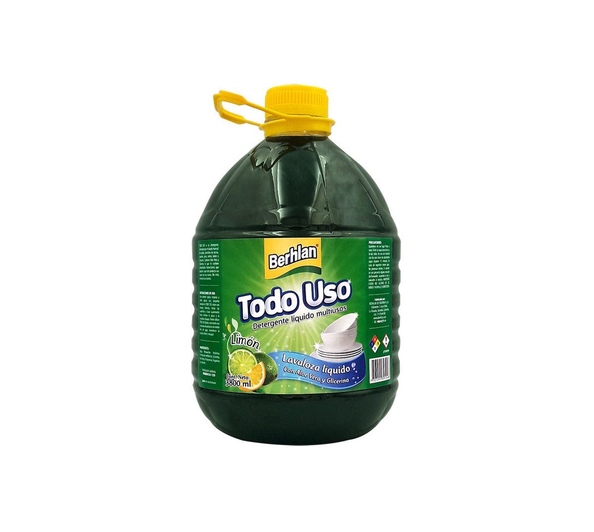 Jabon liquido todo uso lavaloza limon berhlan x3800 ml