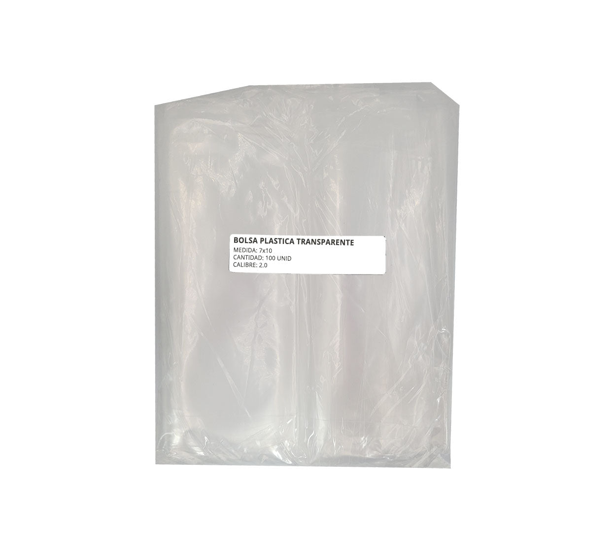 Bolsa plastica transparente 7x10 x 100 calibre 2.0 (18x25cm)