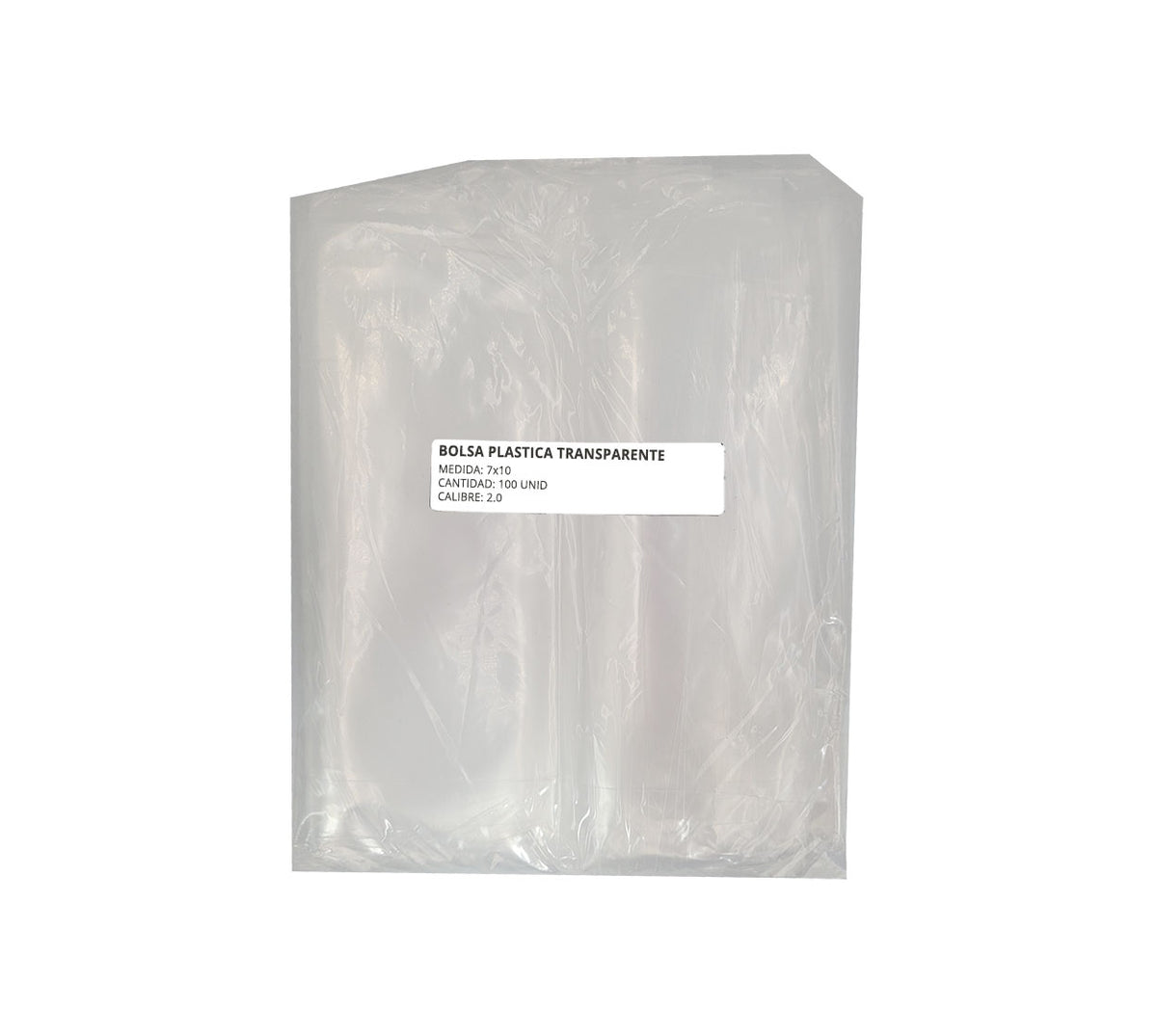 Bolsa plastica transparente 7x10 x 100 calibre 2.0 (18x25cm)