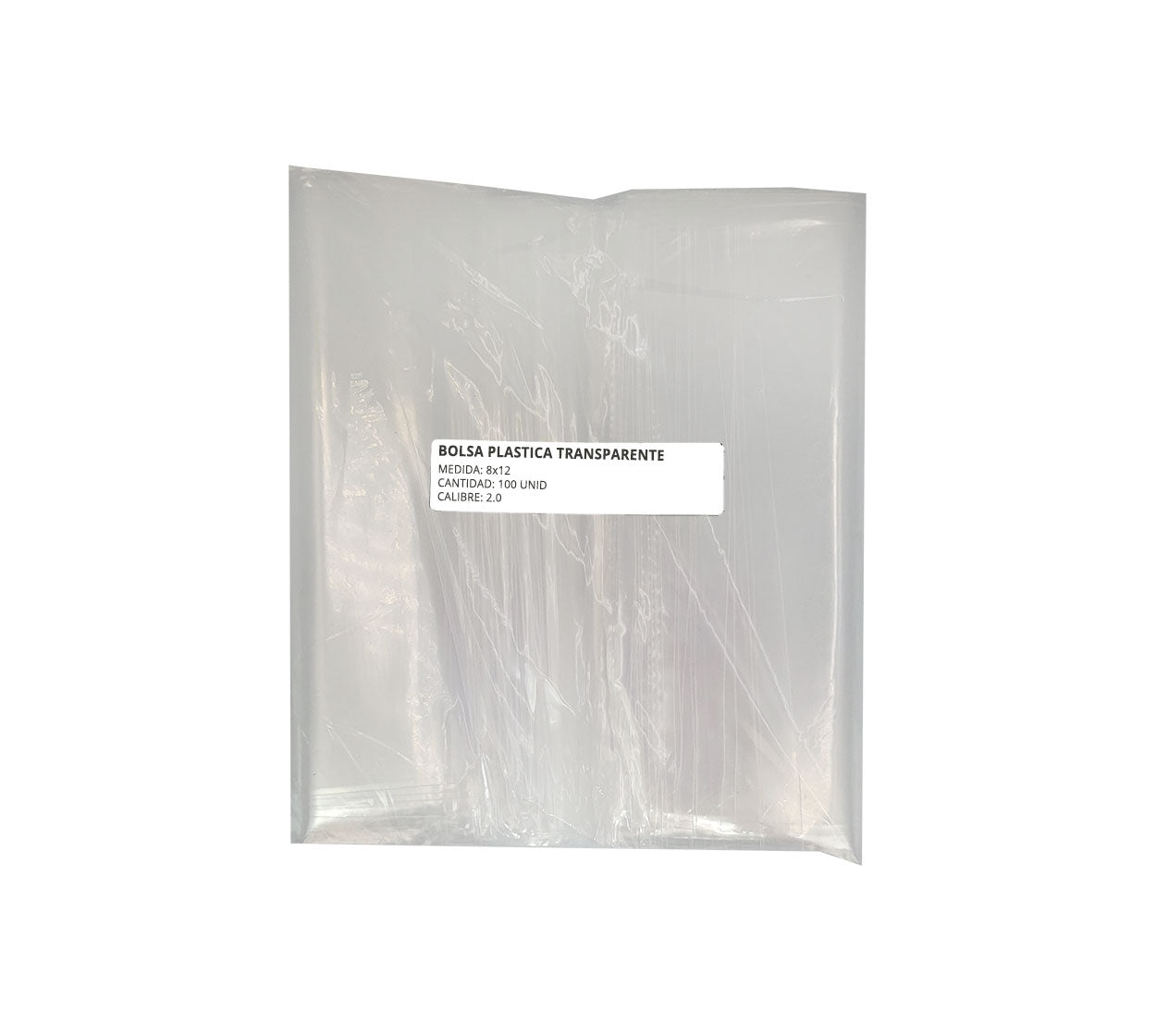 Bolsa plastica transparente 8x12 x 100 calibre 2.0 (20x30cm)
