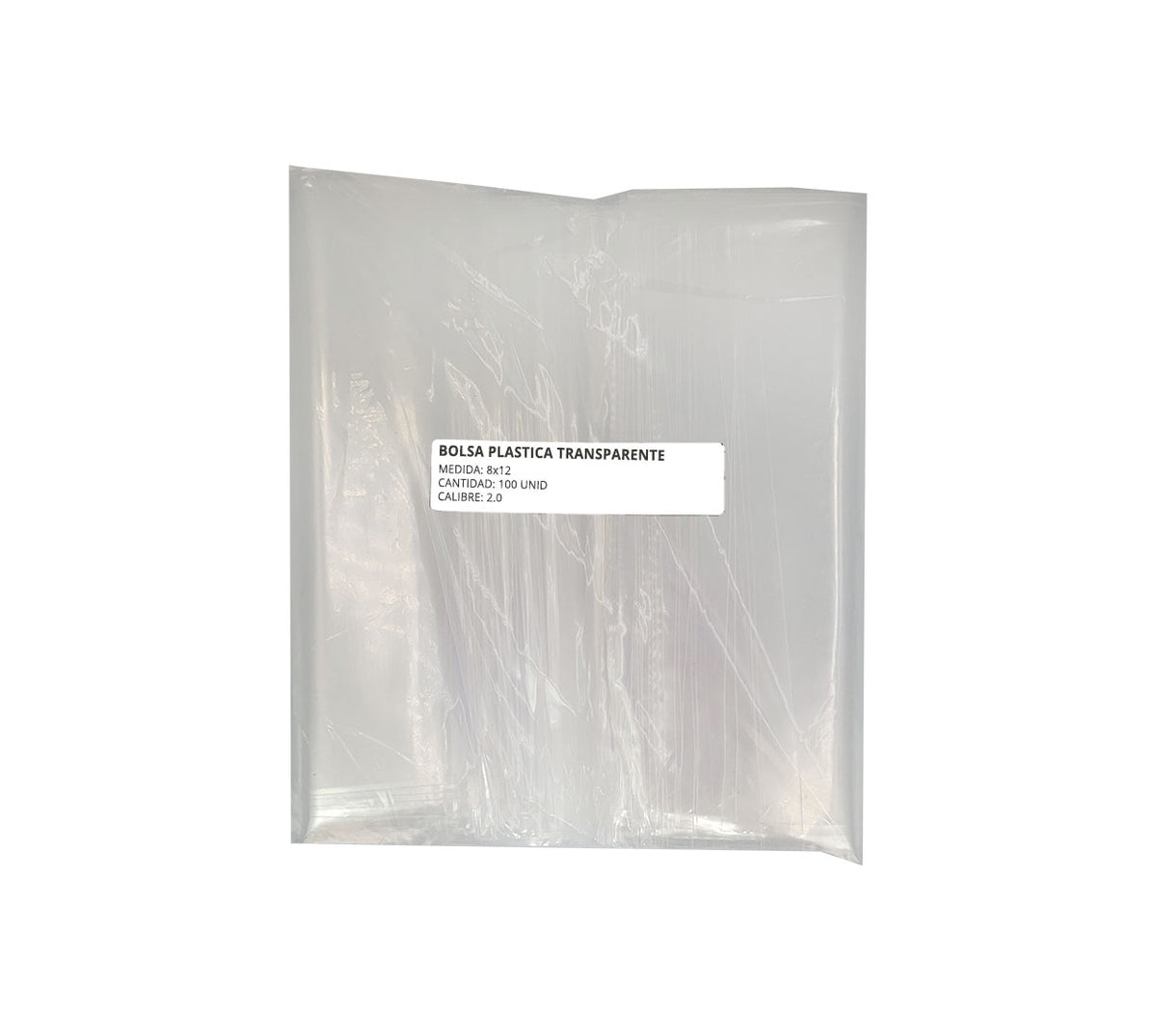 Bolsa plastica transparente 8x12 x 100 calibre 2.0 (20x30cm)