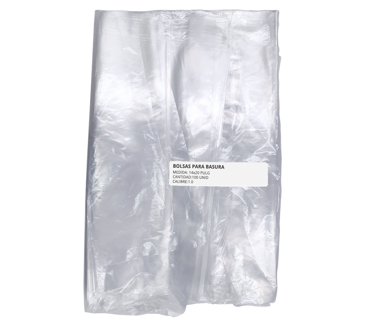 Bolsa plastica transparente 14x20 x 100 calibre 1.0 (35x50cm)