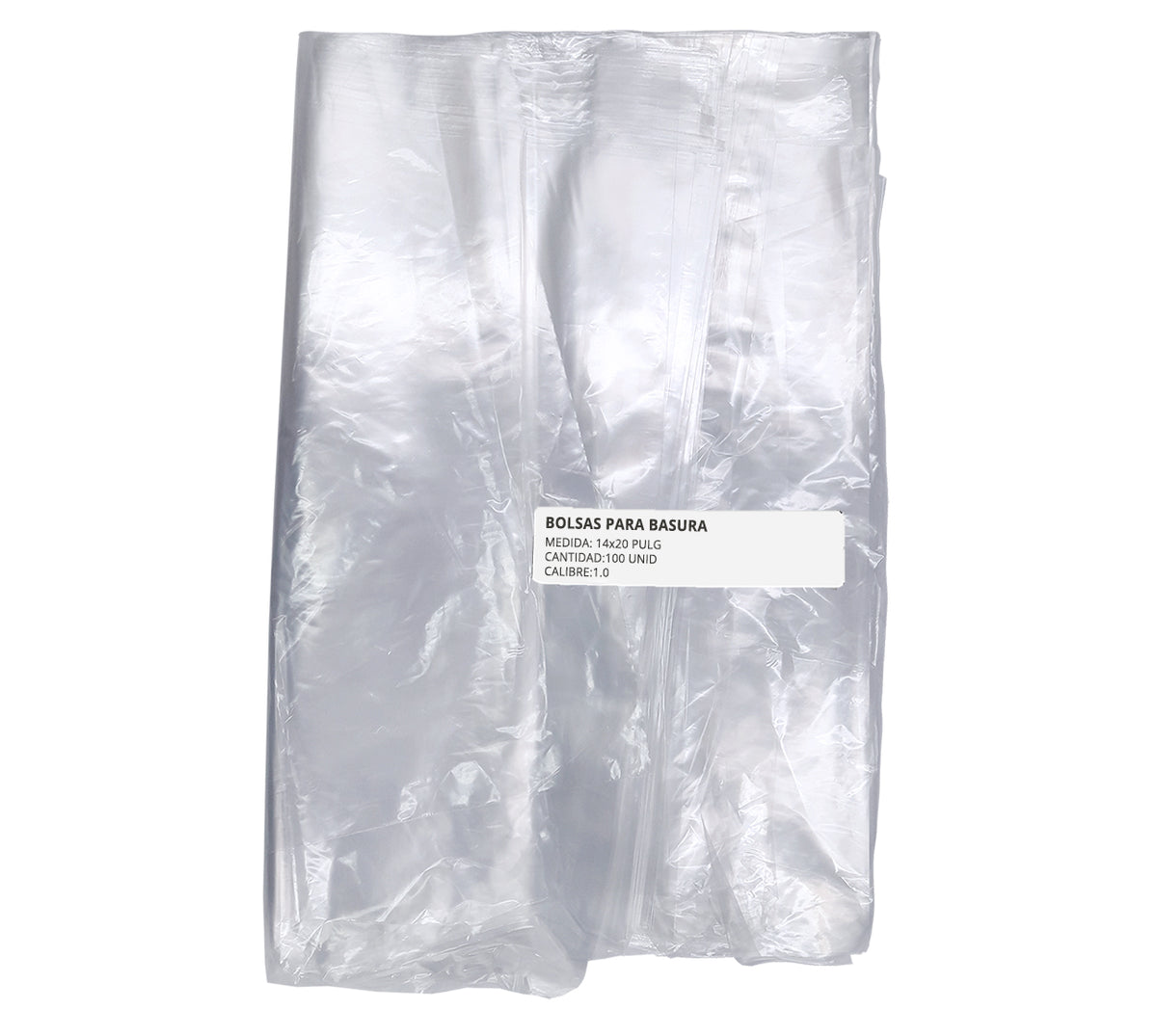 Bolsa plastica transparente 14x20 x 100 calibre 1.0 (35x50cm)