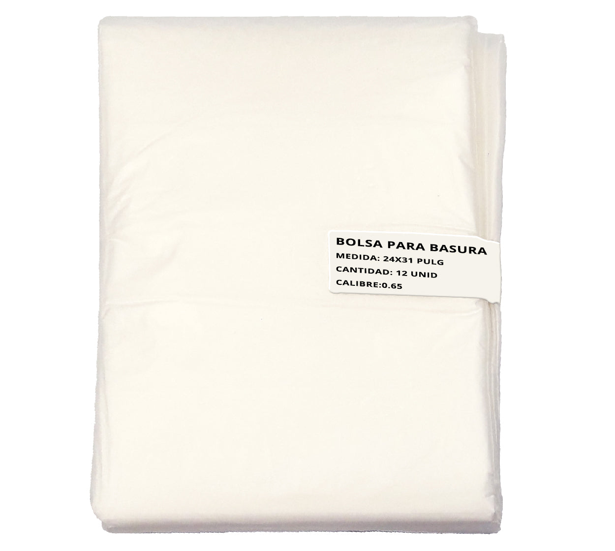 Bolsa plastica transparente 24x31 x 12 calibre 0.65 (60x77.5cm)