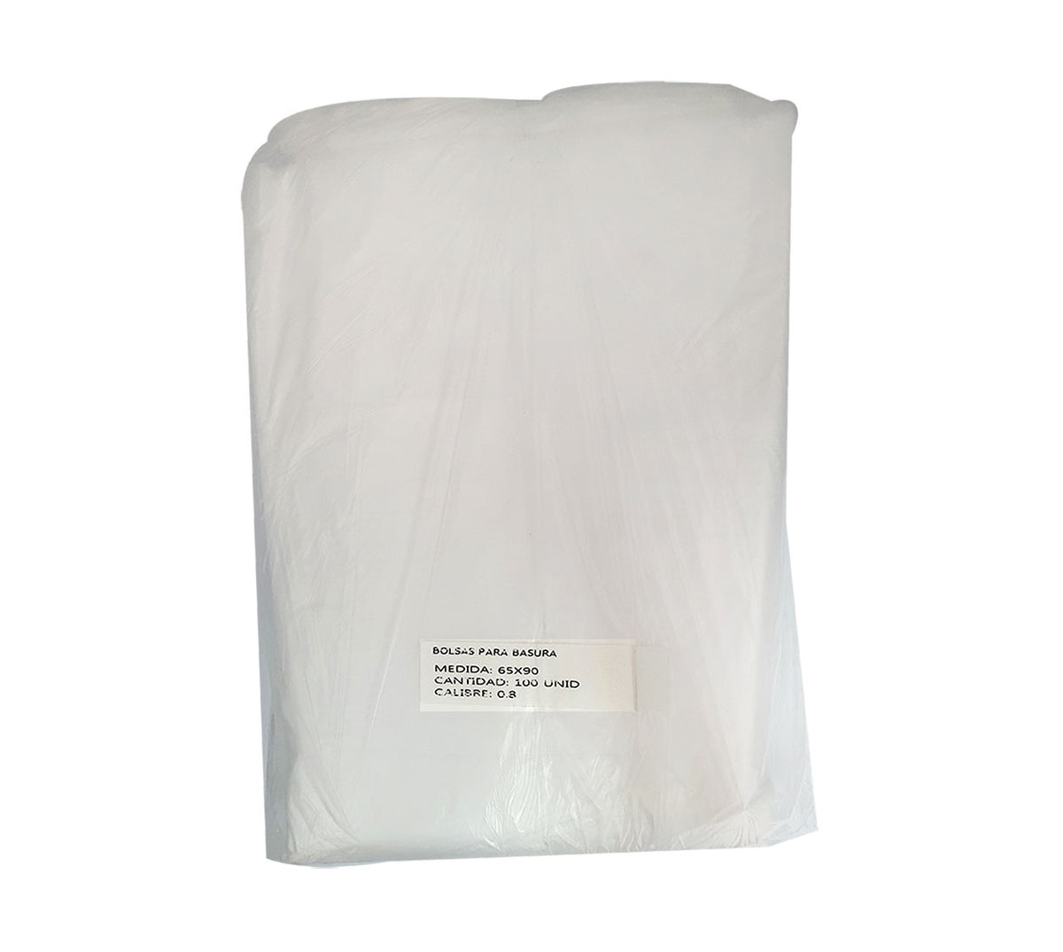Bolsa plastica transparente 65x90 cm x 100 calibre 0.8