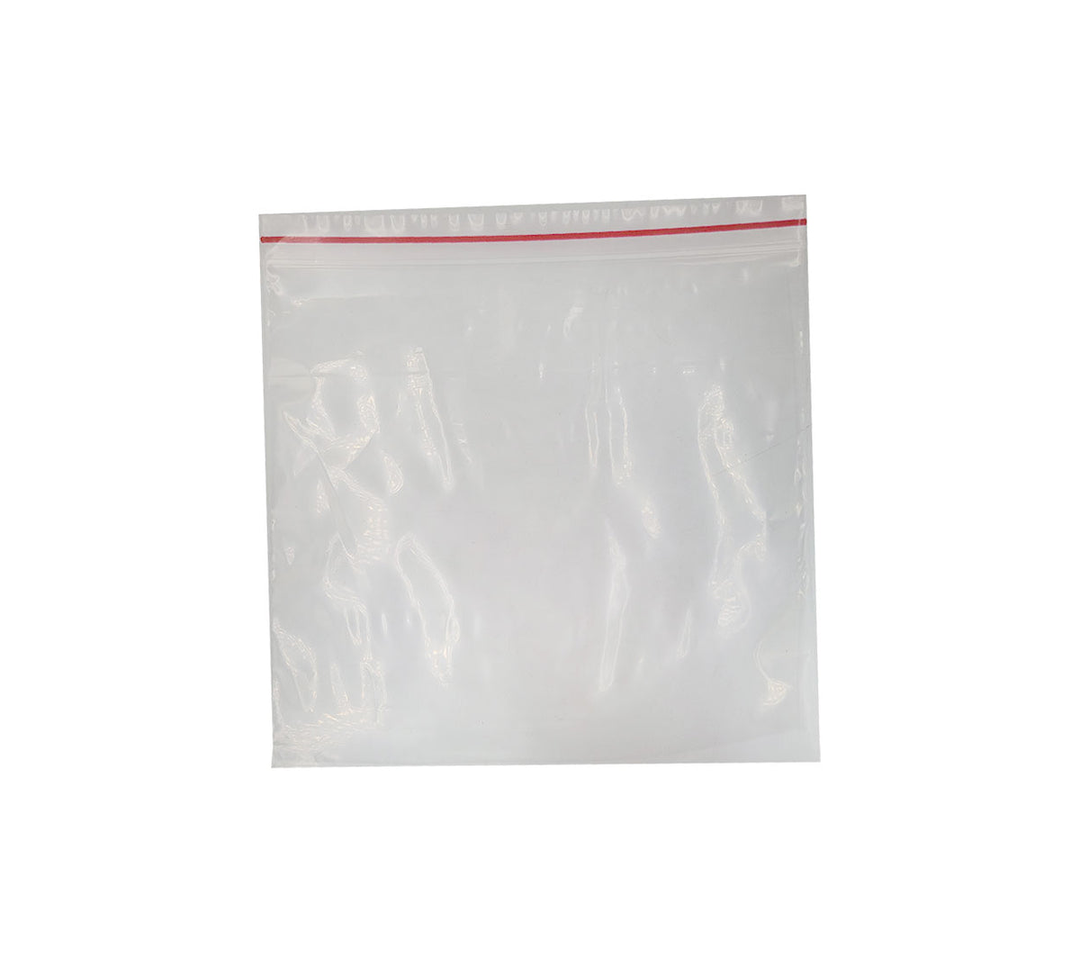 Bolsa plastica transparente cierre rojo 18x17 cm x 1 calibre 2