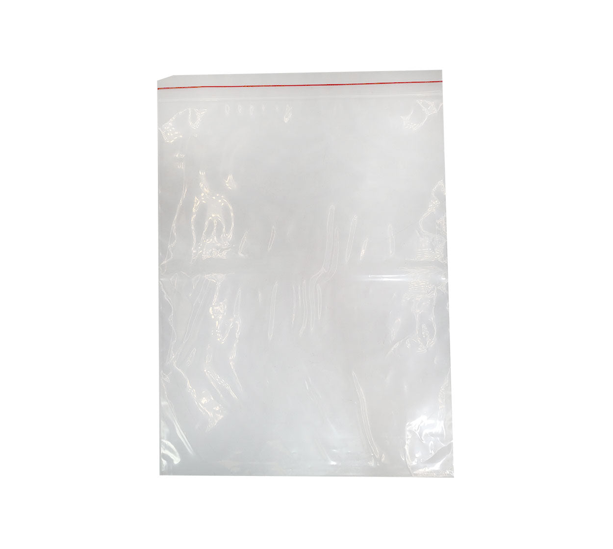Bolsa plastica transparente cierre rojo 20x28 cm x 1 calibre 2
