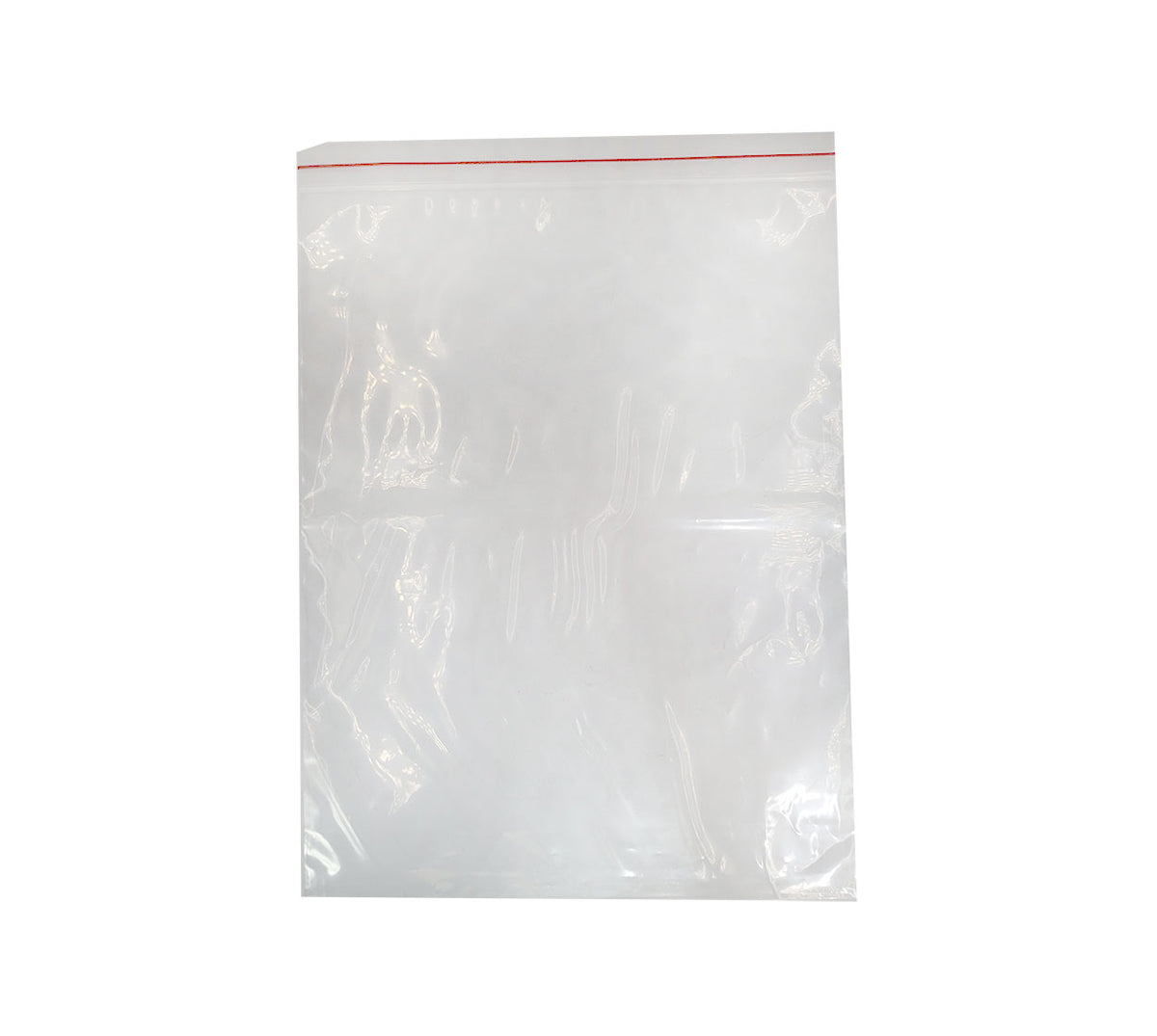 Bolsa plastica transparente cierre rojo 20x28 cm x 1 calibre 2