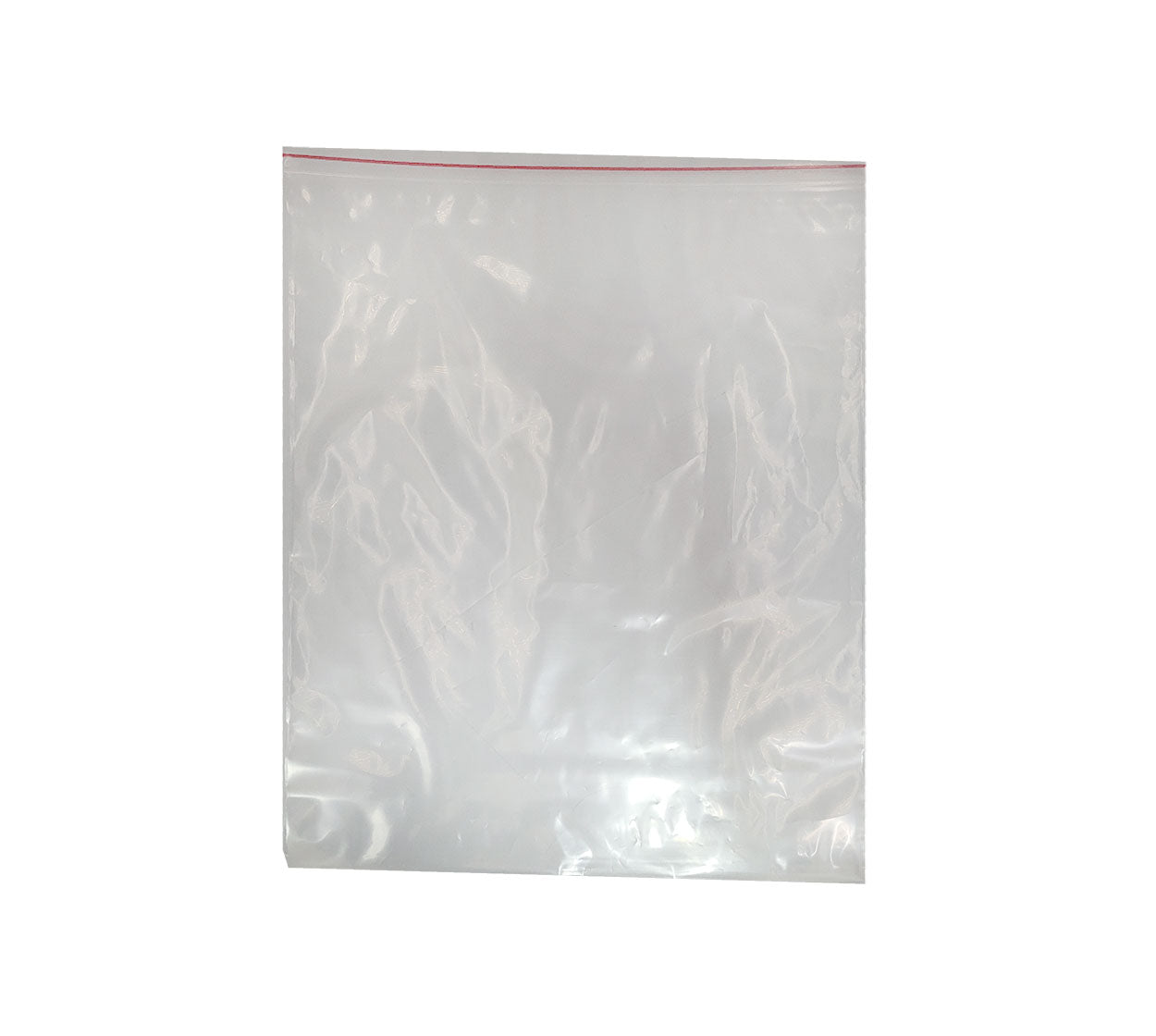 Bolsa plastica transparente cierre rojo 30x38 cm x 1 calibre 2