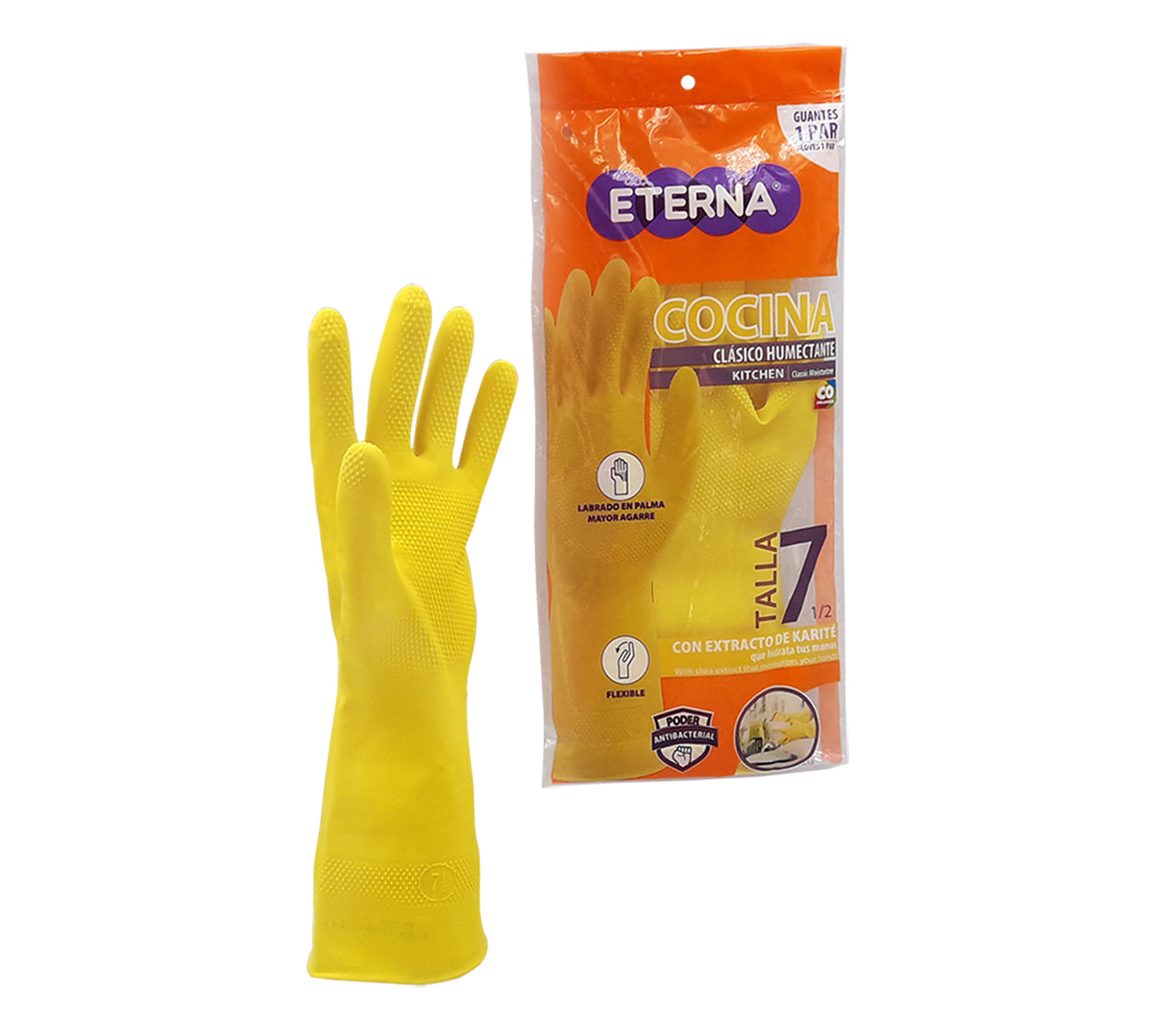 Guante domestico eterna amarillo talla 7 1/2