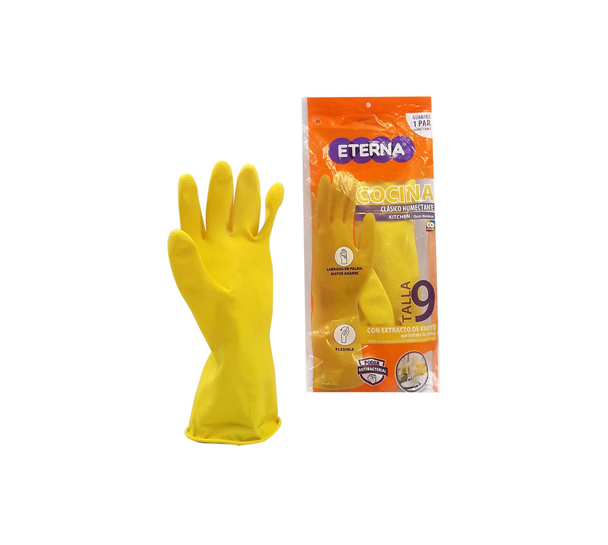 Guante domestico eterna amarillo talla 9