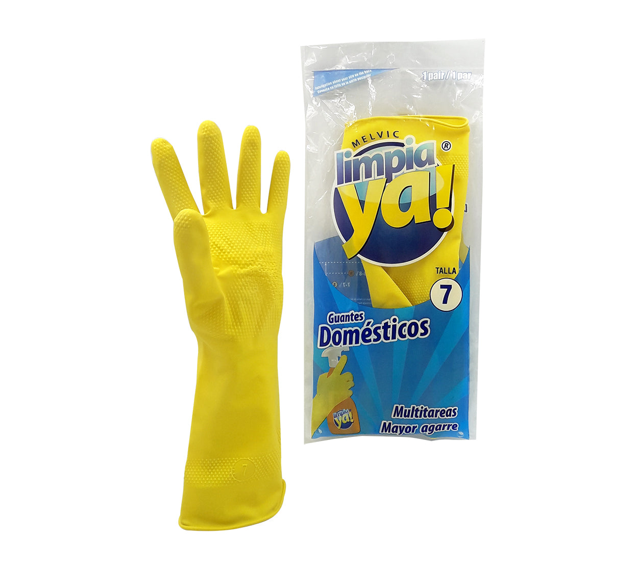 Guante domestico limpiaya amarillo talla 7