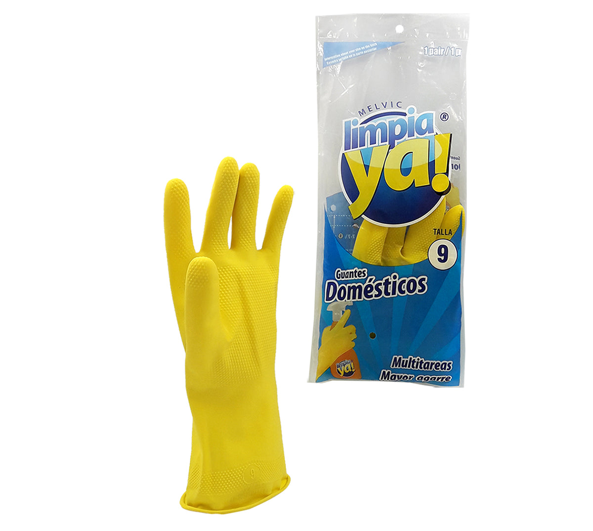 Guante domestico limpiaya amarillo talla 9
