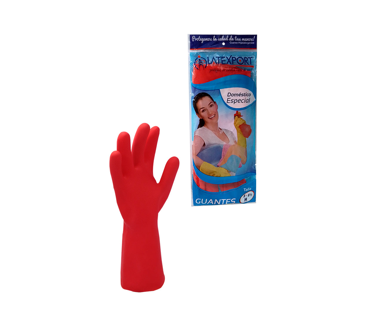 Guante domestico latexport rojo talla 8