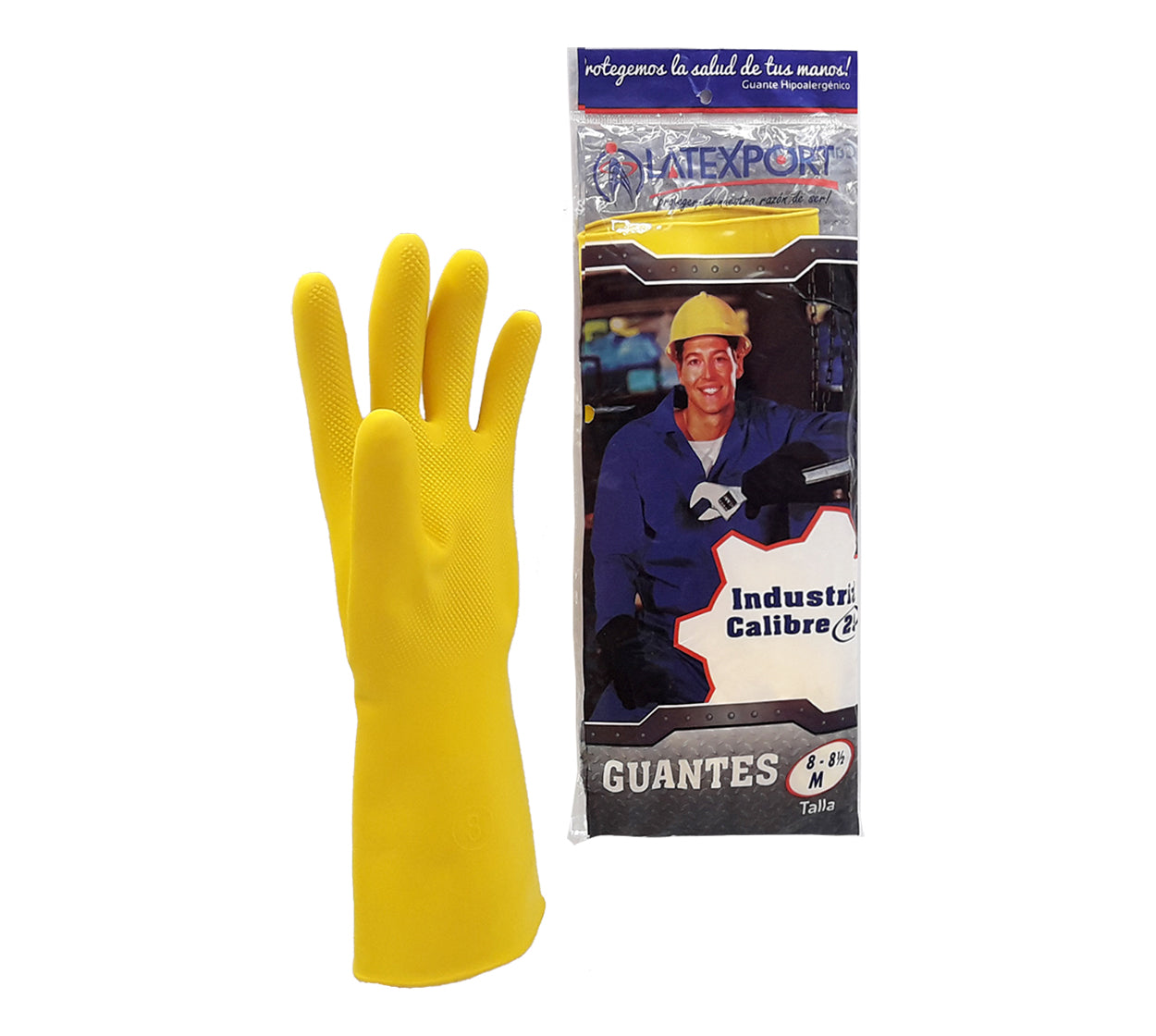 Guante industrial calibre 25 latexport amarillo talla 8