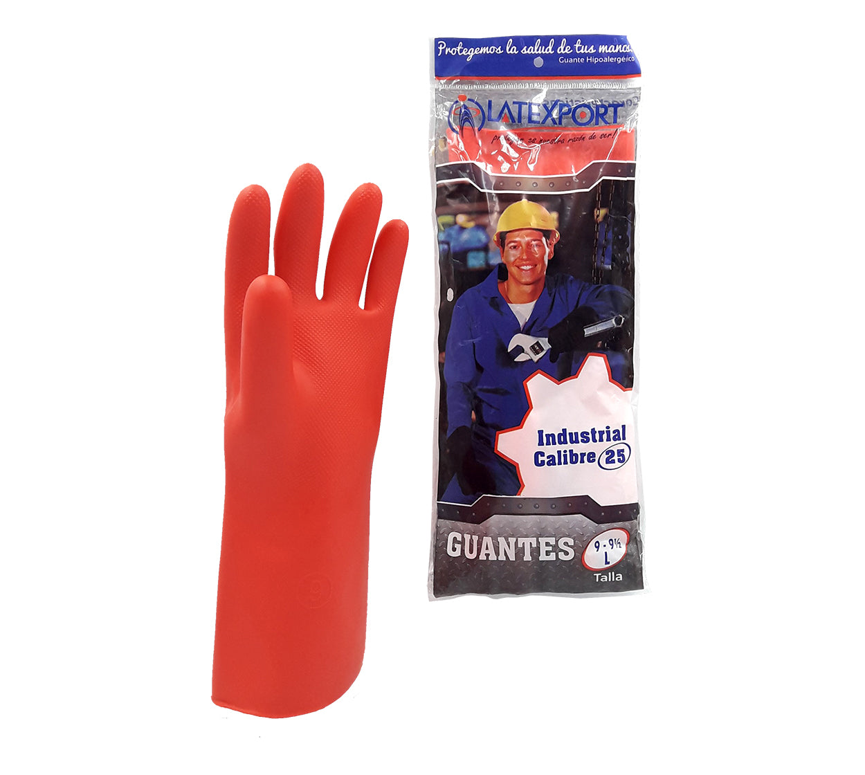 Guante industrial calibre 25 latexport rojo talla 9