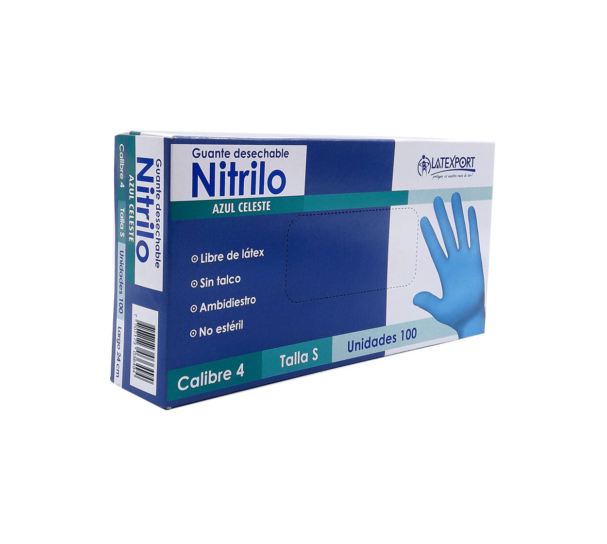 Guante nitrilo azul calibre 4 x 100 talla s