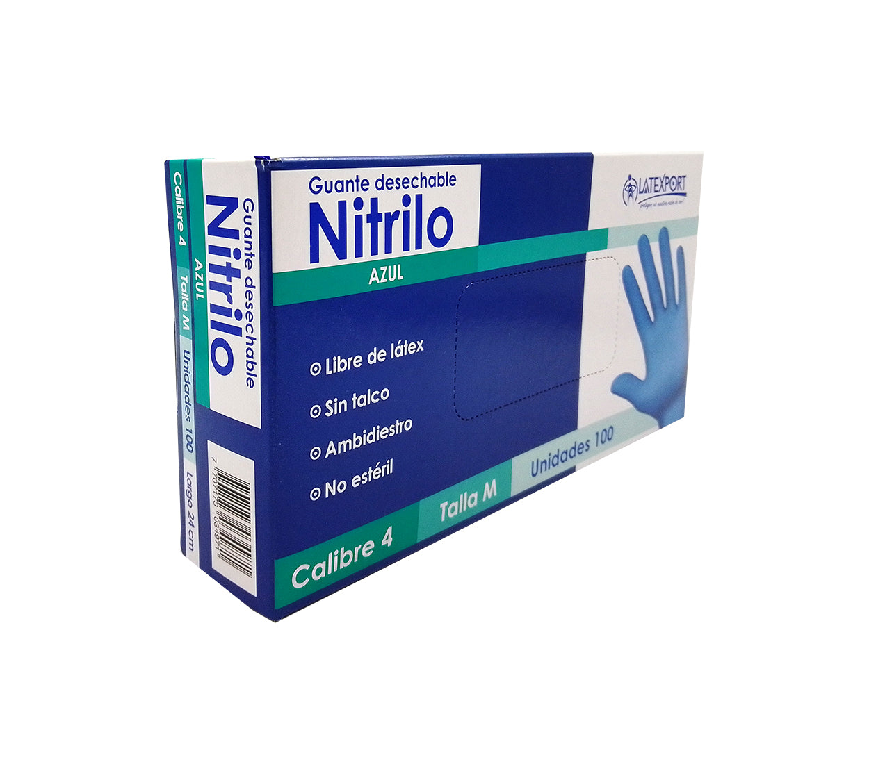 Guante nitrilo azul calibre 4 x 100 talla m