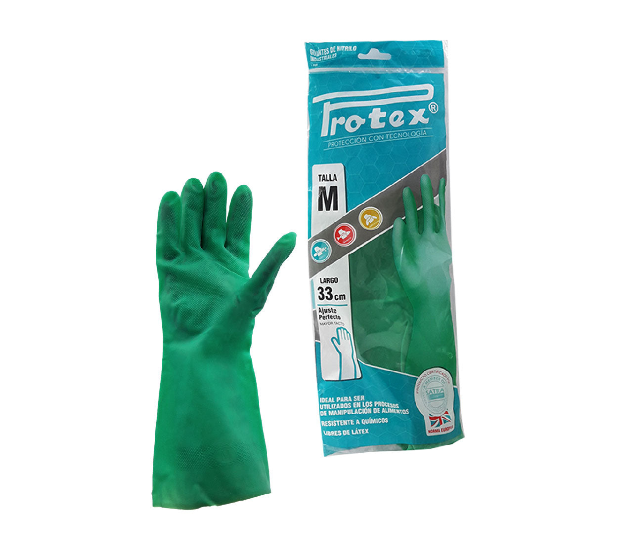 Guante nitrilo verde talla 8/m x 1 par