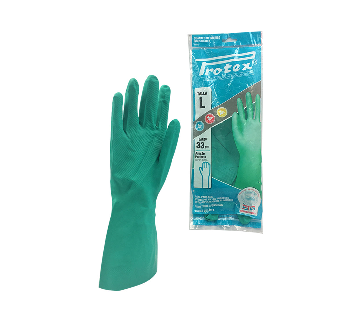 Guante nitrilo verde talla 9/l x 1 par
