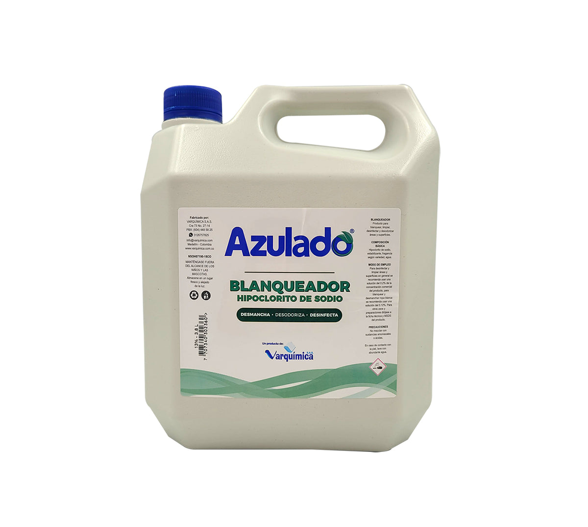Hipoclorito de sodio azulado 13 x 3800 ml