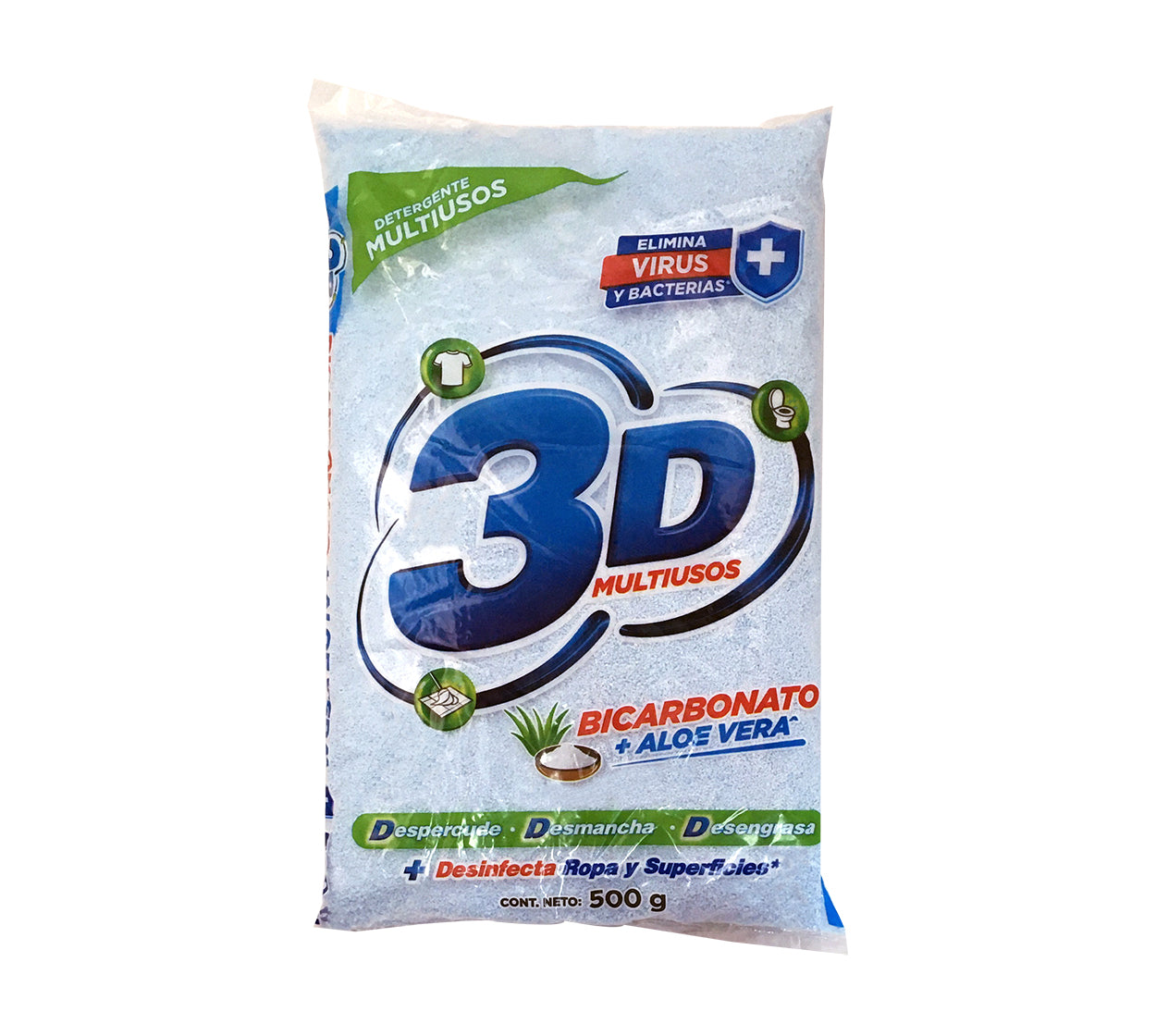 Detergente en polvo 3d multiusos x 500 g