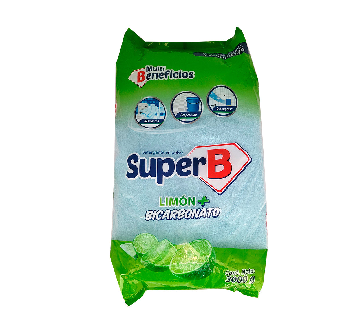 Detergente en polvo super b limon/bicarb x 3000g