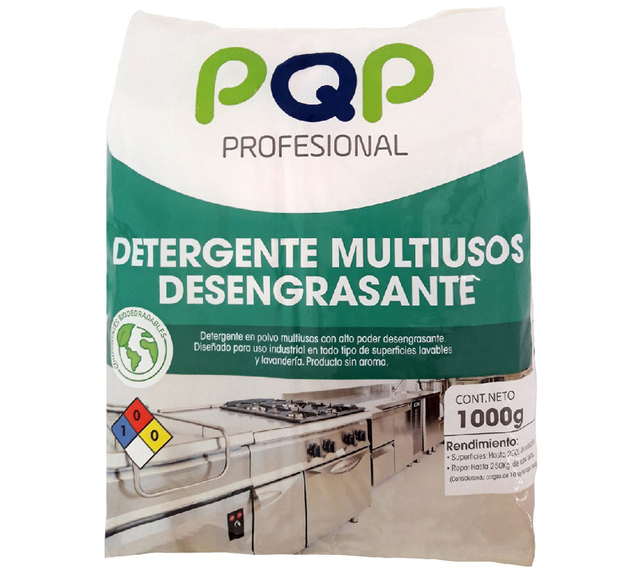 Detergente polvo profesional desengrasante sin aroma pqp 12 x 1000 g