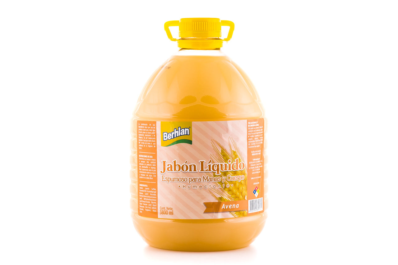 Jabon liquido manos berhlan antibacterial avena x 3800 ml