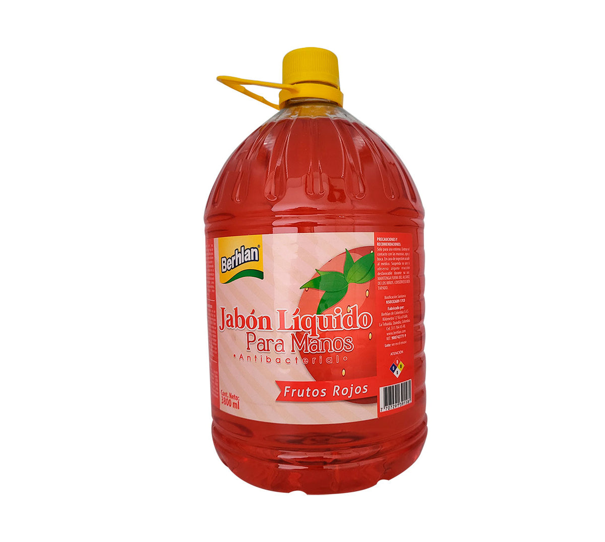 Jabon liquido manos berhlan antibacterial frutos rojos x 3800 ml