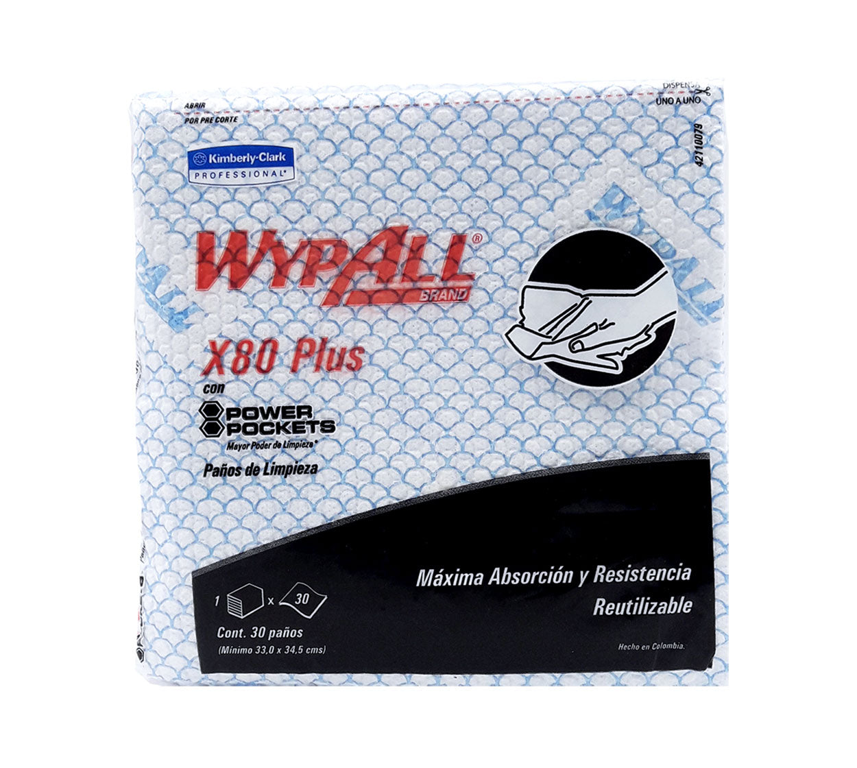 Limpion wypall x-80 3107 x 30 hojas azul kimberly