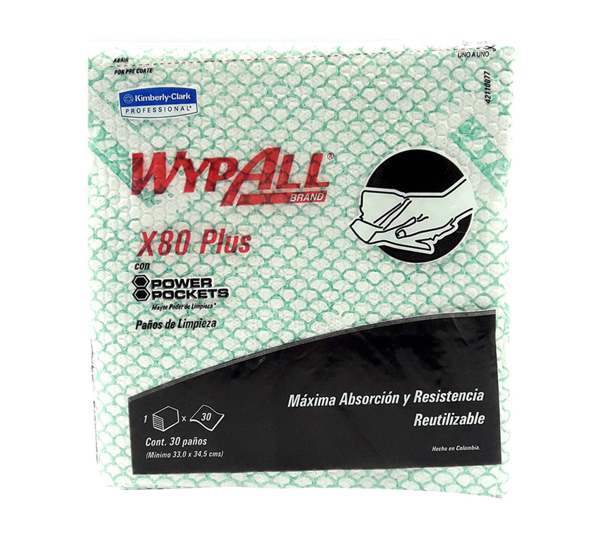 Limpion wypall x-80 3106 x 30 hojas verde kimberly