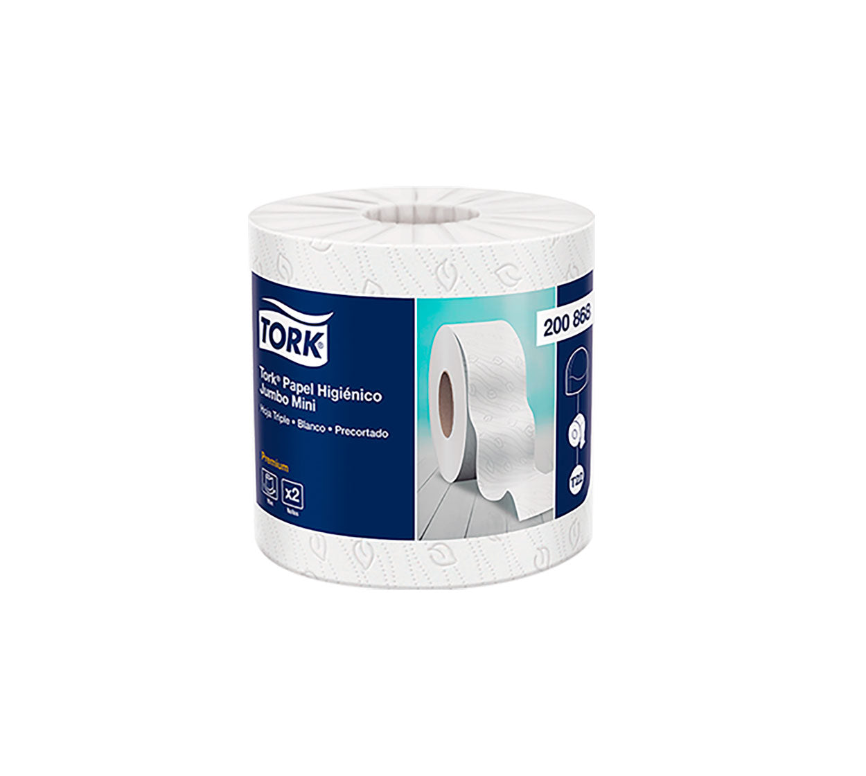 Papel higienico jumbo 200868 x 2x95 mt blanco 3h familia/tork