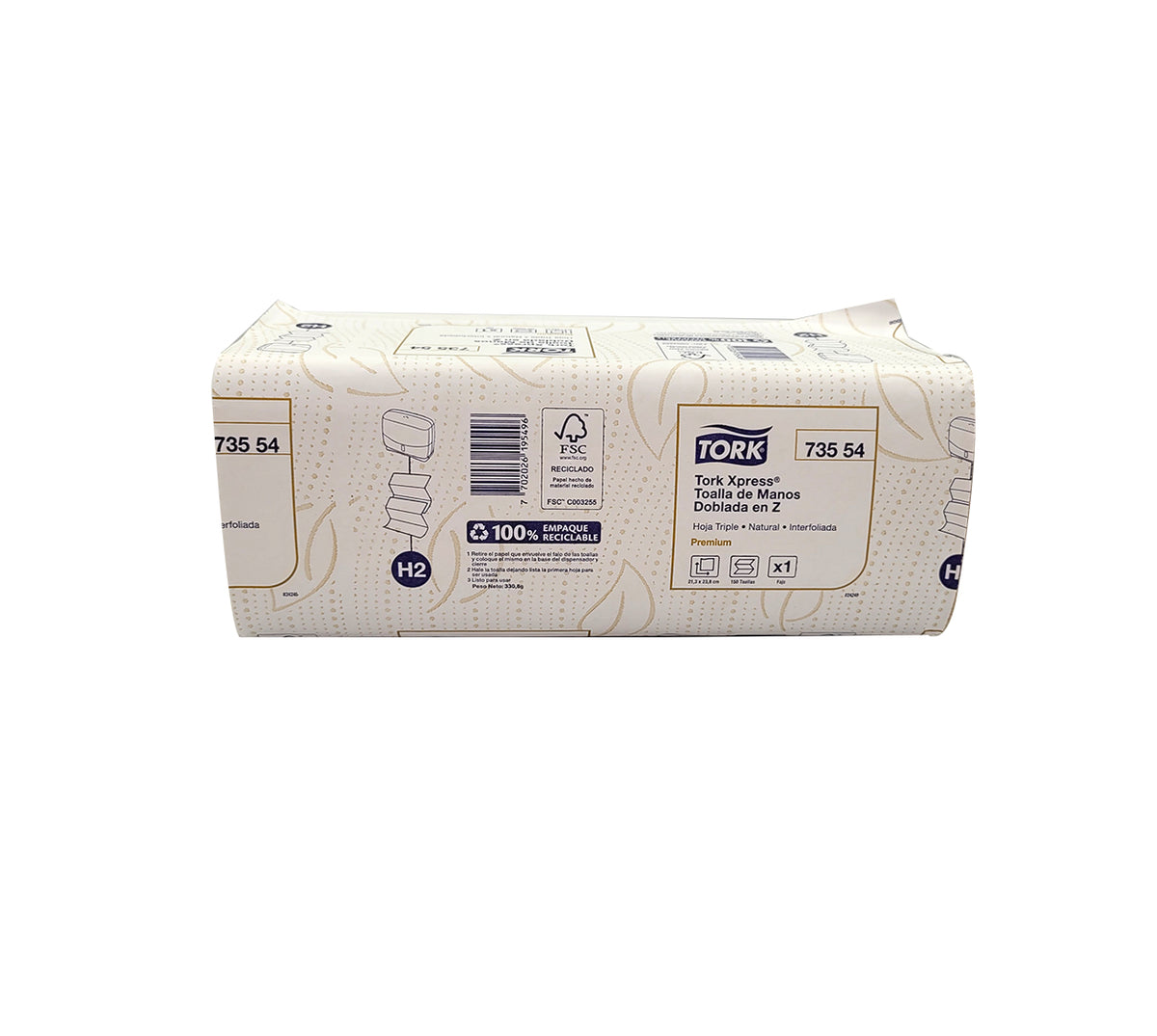 Toalla mano en z 3h 73554 x 1x150 hoja natural familia/tork