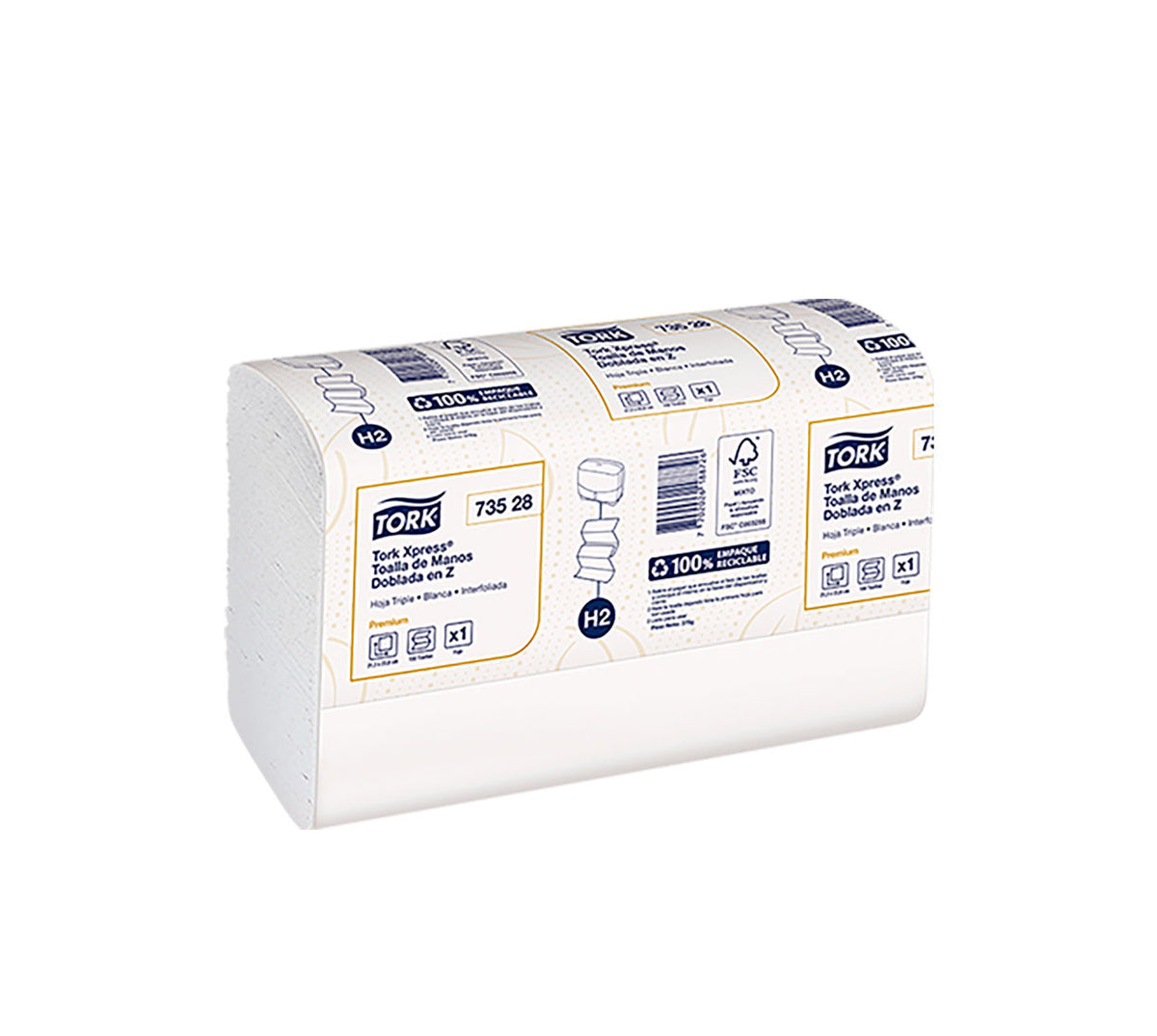 Toalla mano en z 3h 73528 x 1x150 hoja blanco familia/tork