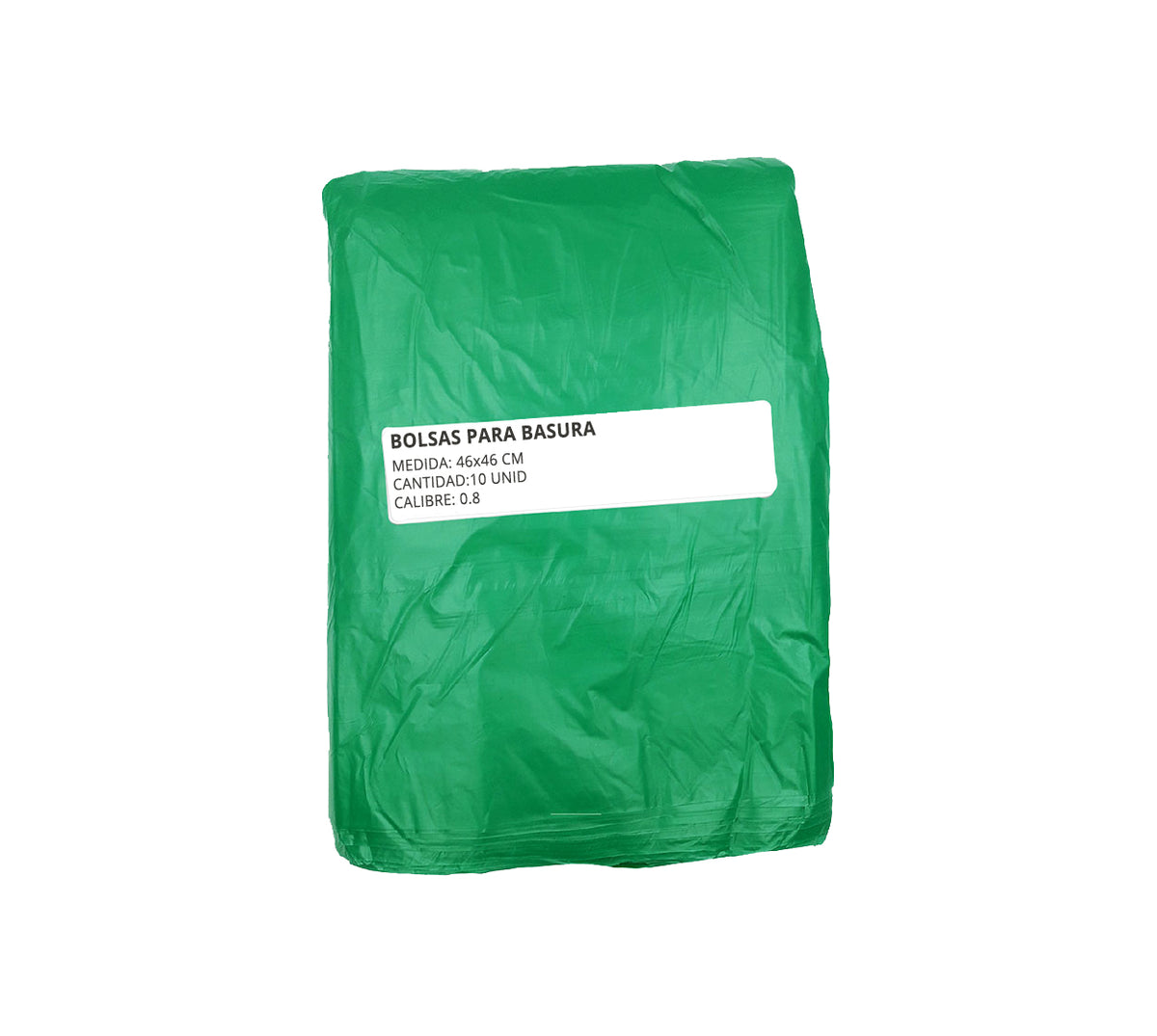 Bolsa basura 46x46 cm verde x 10 calibre 0.8