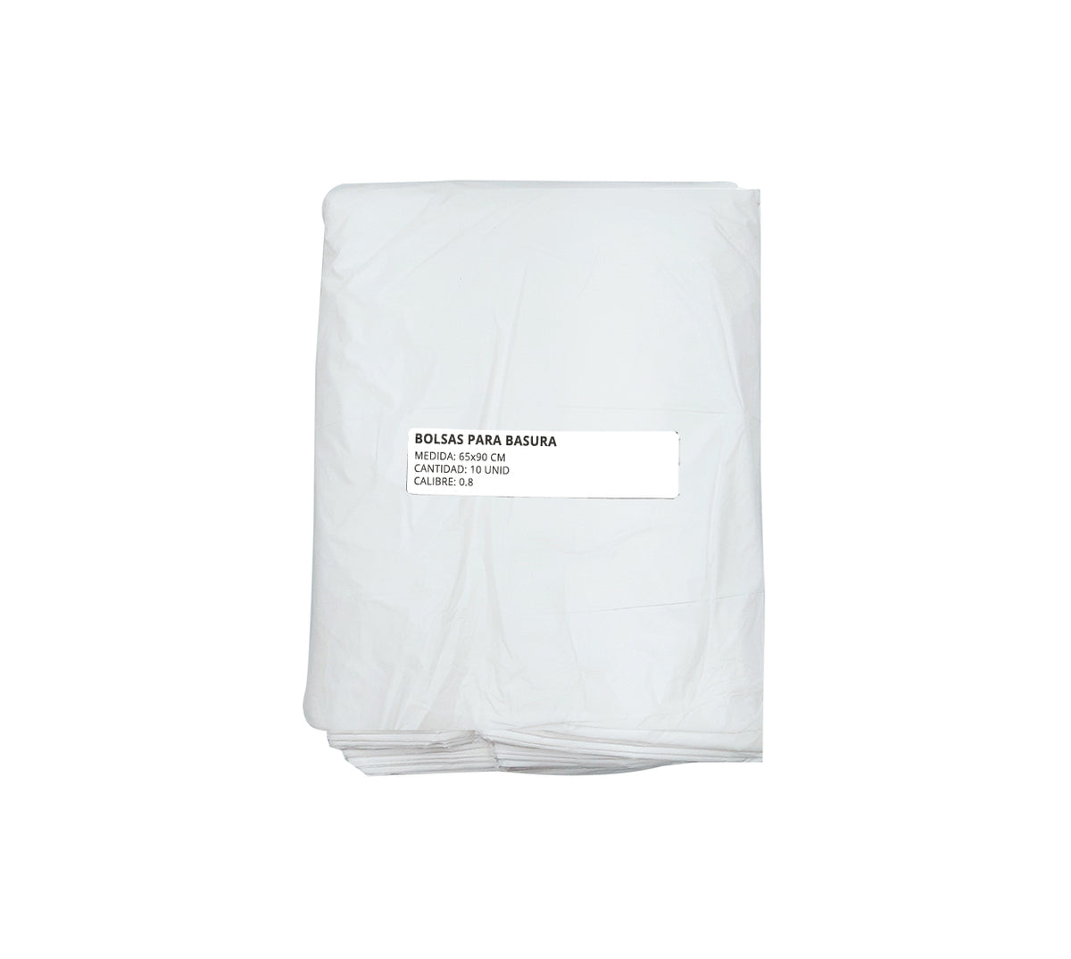 Bolsa basura 65x90 cm blanca x 10 calibre 0.8