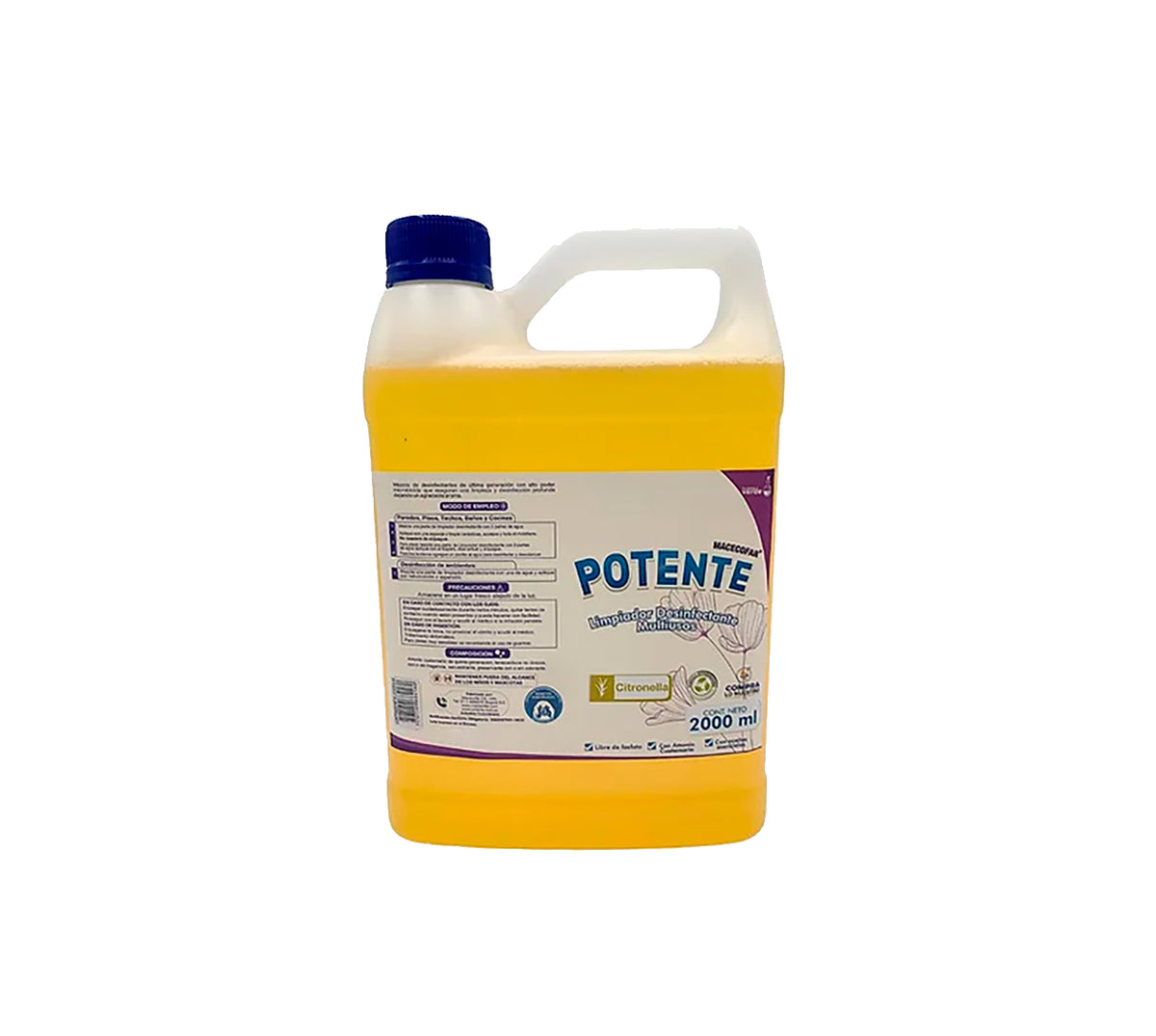 Limpiador multiusos desinfectante potente citronela x 2000 ml