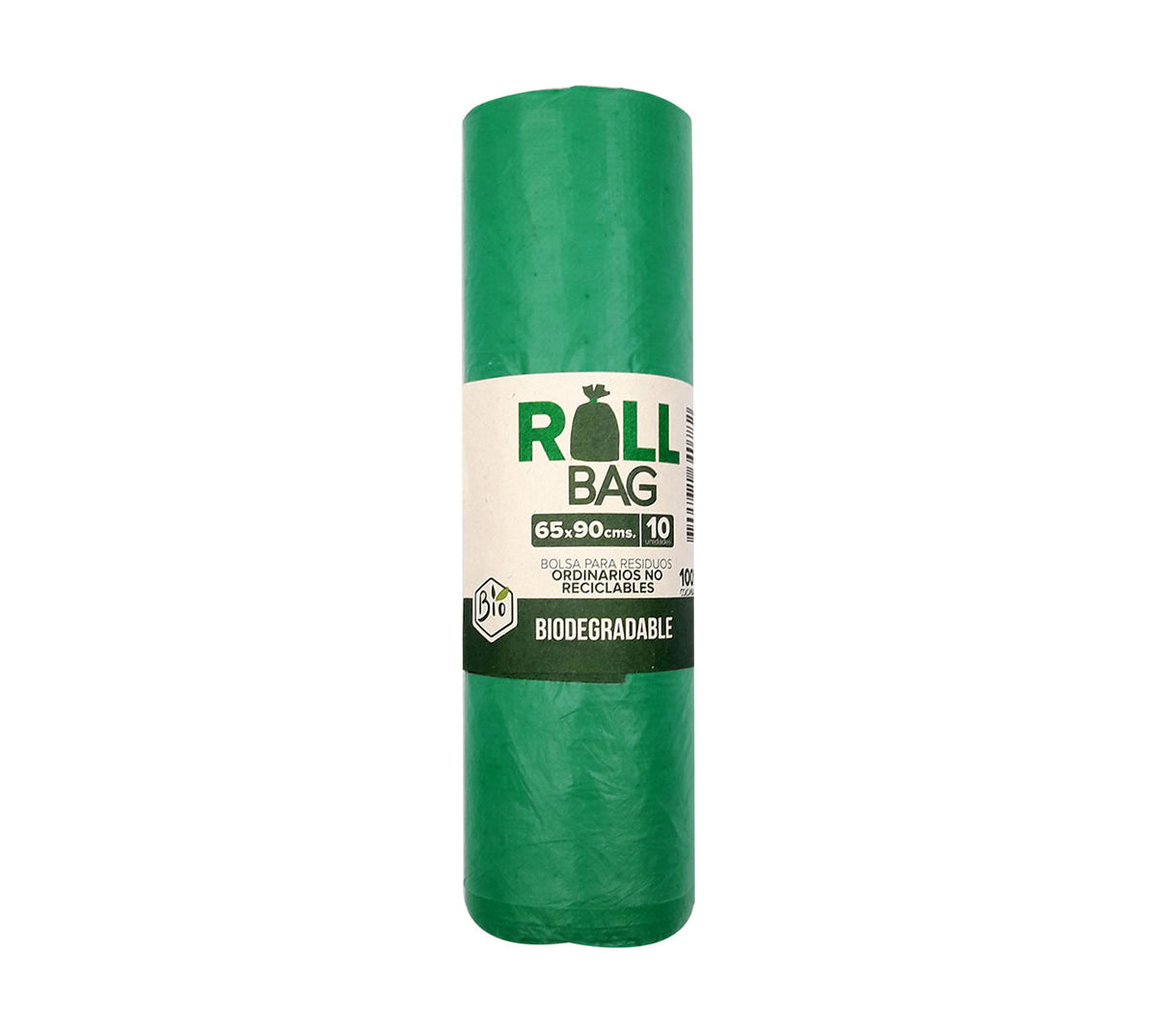 Bolsa basura ecologico 65x90 cm verde x 10 rollo (material recuperado)